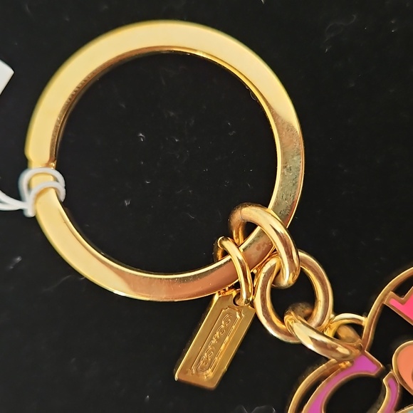 RARE COACH Poppy Heart Key Chain Ring Candy colored Key Fob Hang Tag - Picture 4 of 5
